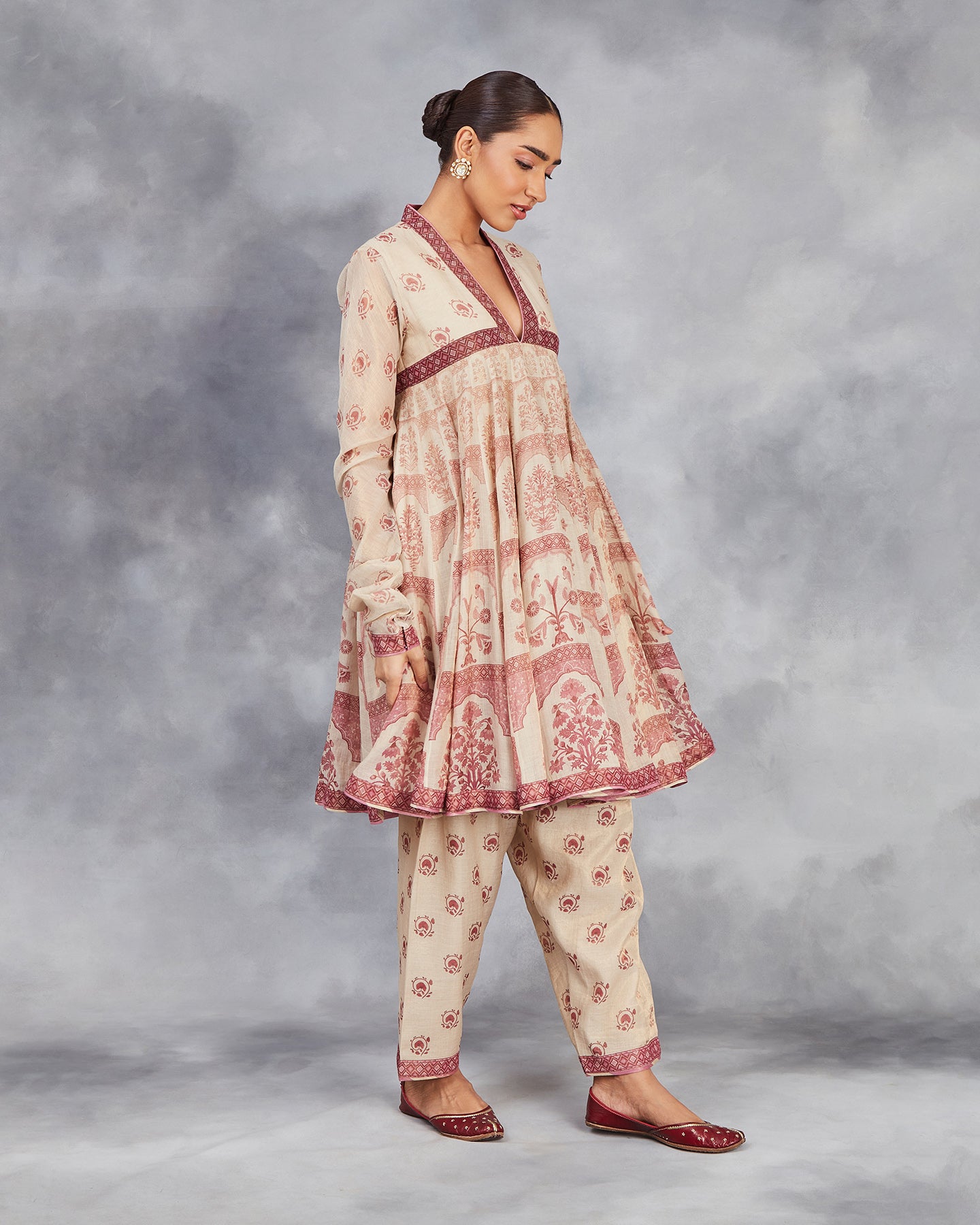 Elma Short Anarkali Set