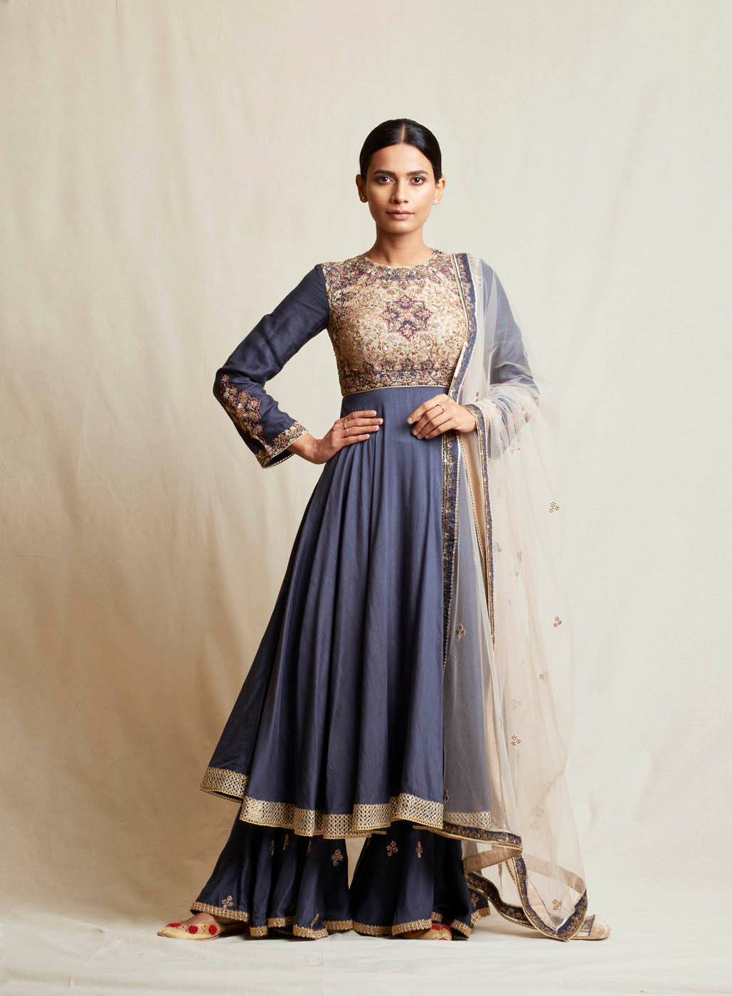 Buy SR Enterprises Women's Georgette Semi Stitched Anarkali Gown at  Amazon.in