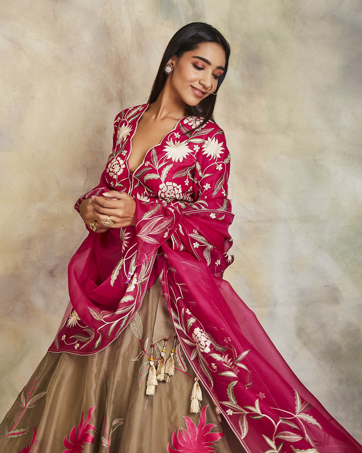Gulabi Lehenga Set